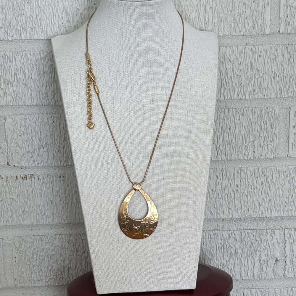 Brighton Diva Daisy Gold Tone & Crystal Pendent Necklace & Earrings Set 20" - Picture 4 of 14